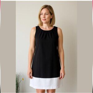 OLEG CASSINI | dress color block black white sleeveless sz 6